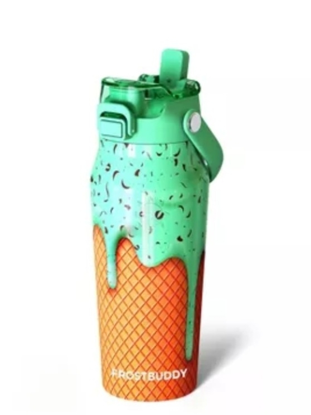FrostBuddy Mint Drip Ice Cream Cone Stainless Tumbler